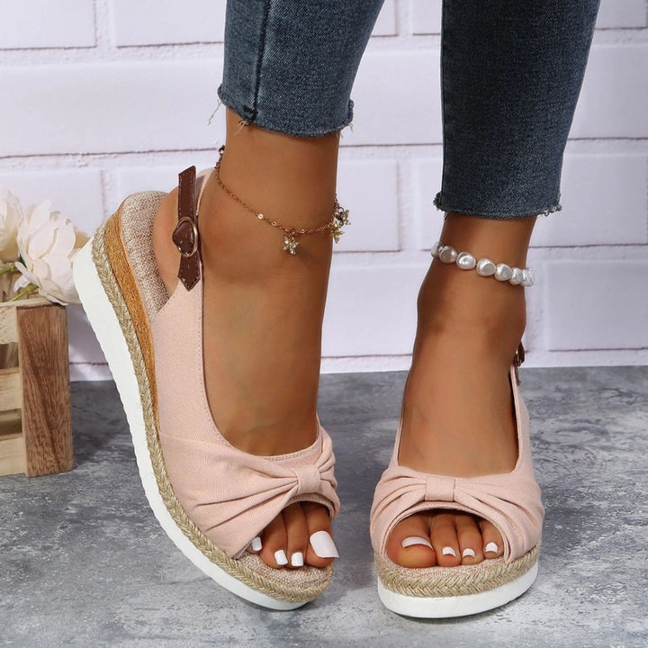 Hazel | Classic Knotted Slingback Espadrille Wedges