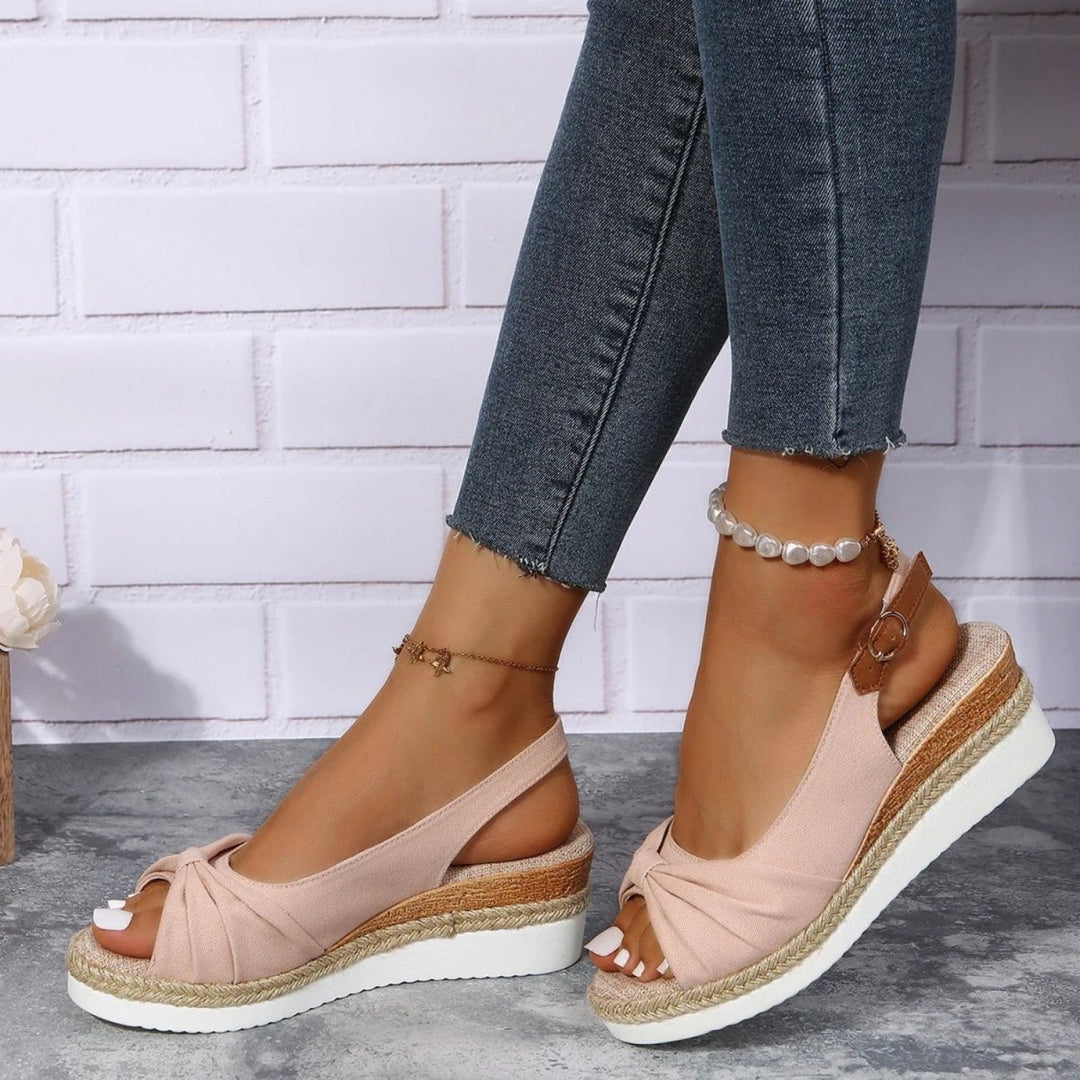 Hazel | Classic Knotted Slingback Espadrille Wedges