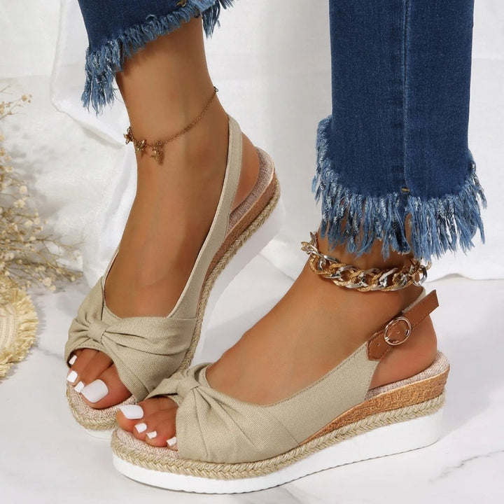 Hazel | Classic Knotted Slingback Espadrille Wedges