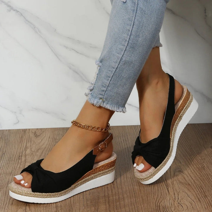 Hazel | Classic Knotted Slingback Espadrille Wedges