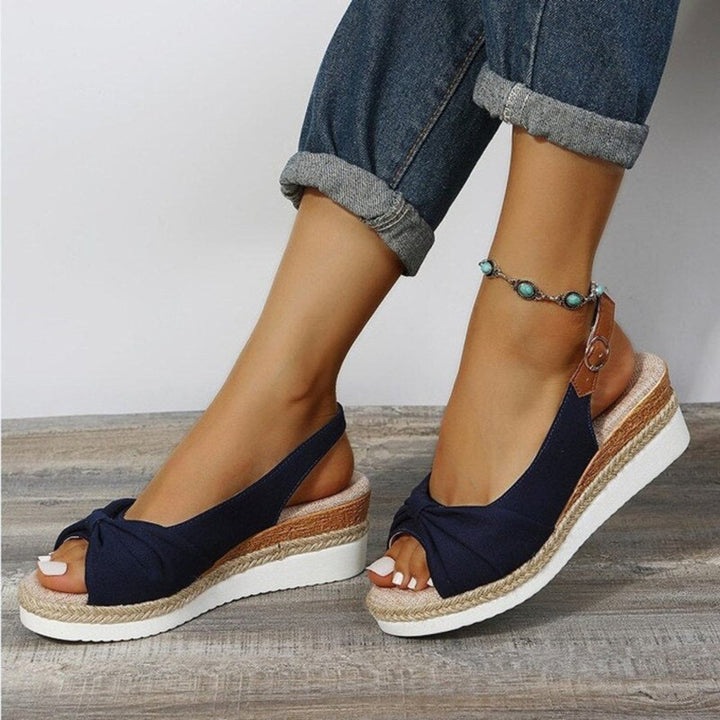 Hazel | Classic Knotted Slingback Espadrille Wedges