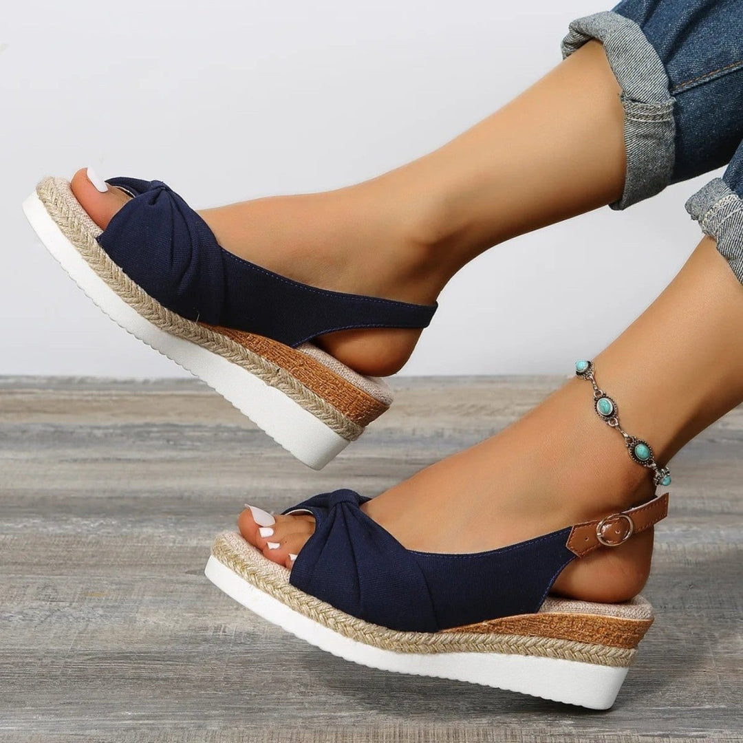 Hazel | Classic Knotted Slingback Espadrille Wedges