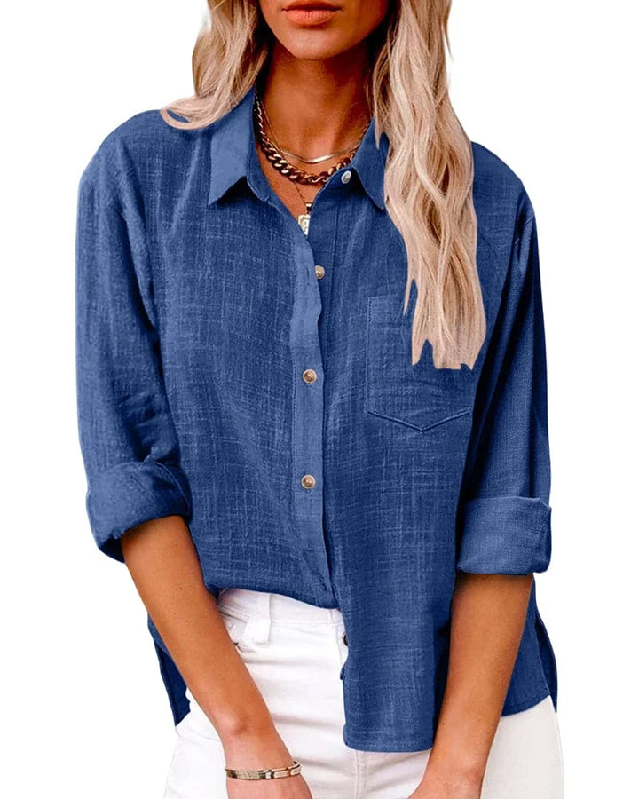 Hazel | Elegant Oversized Button Down Linen Shirt