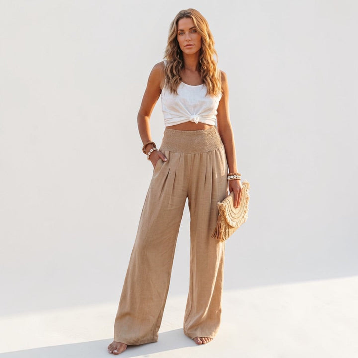 Hazel | Graceful Wide-Leg High-Waisted Linen Pants