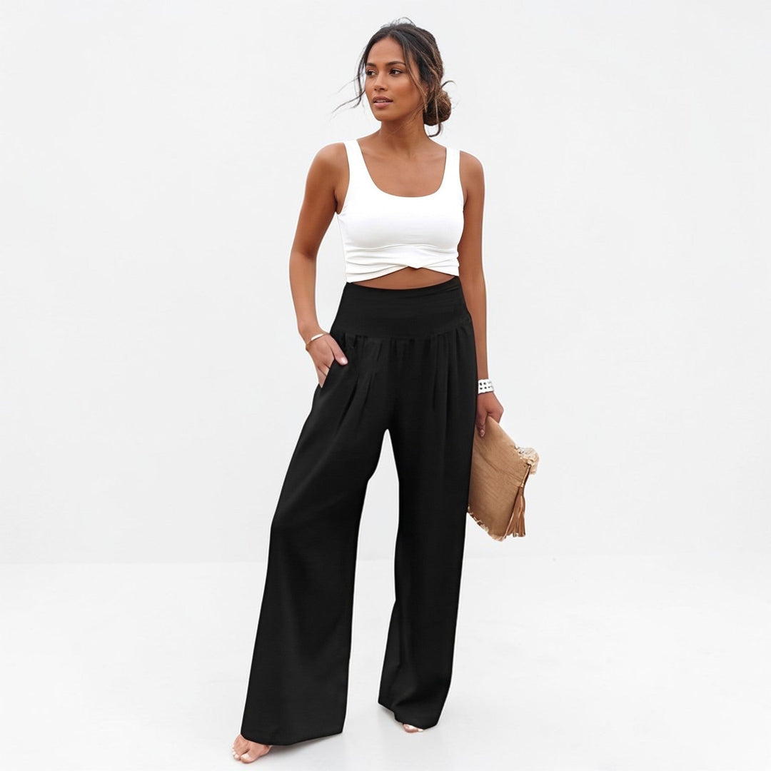 Hazel | Graceful Wide-Leg High-Waisted Linen Pants