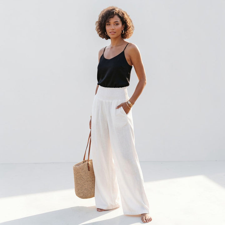Hazel | Graceful Wide-Leg High-Waisted Linen Pants