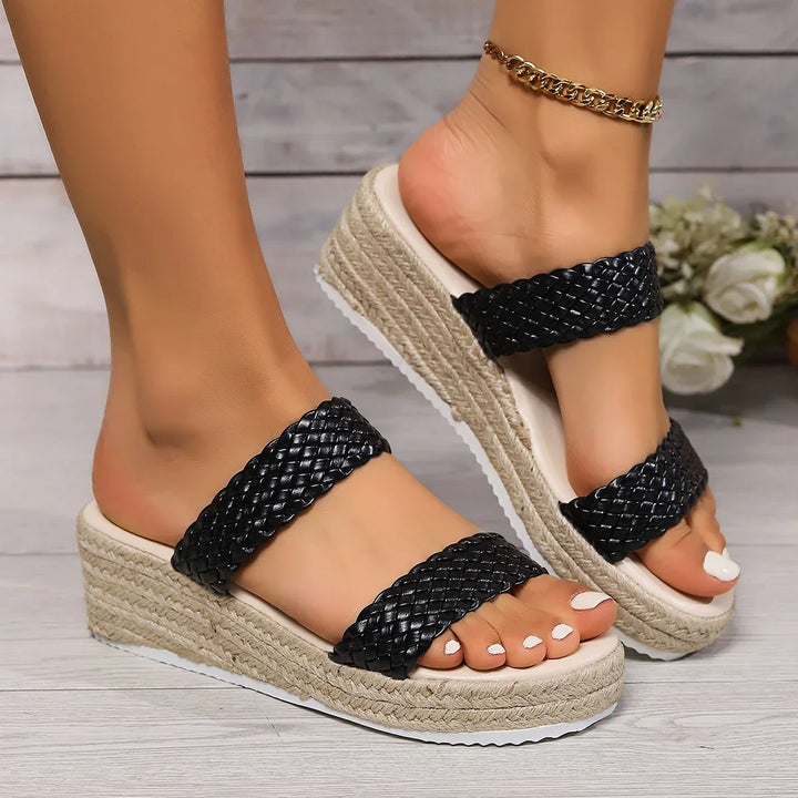Hazel | Relaxed Woven Espadrille Wedges