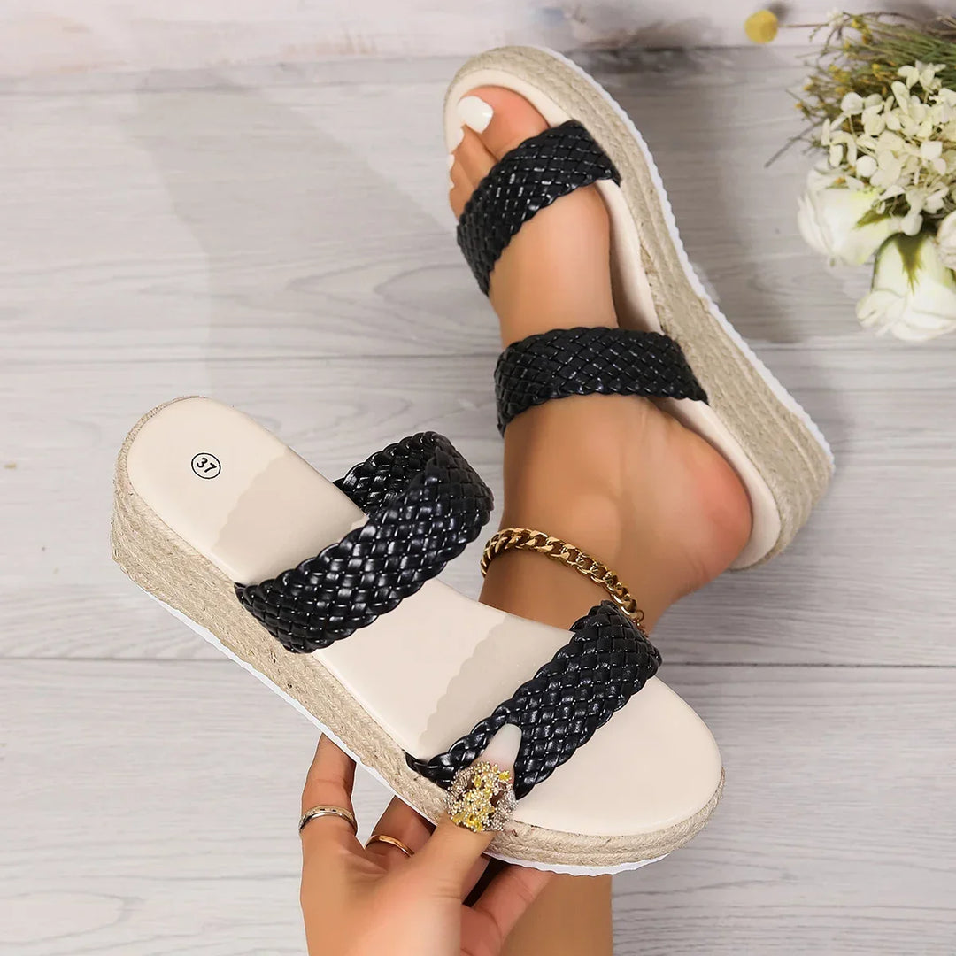 Hazel | Relaxed Woven Espadrille Wedges
