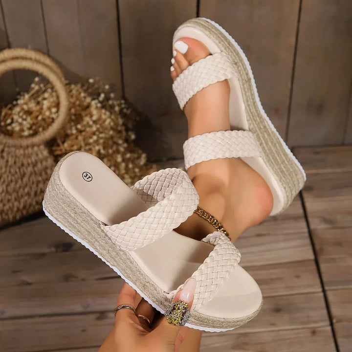 Hazel | Relaxed Woven Espadrille Wedges