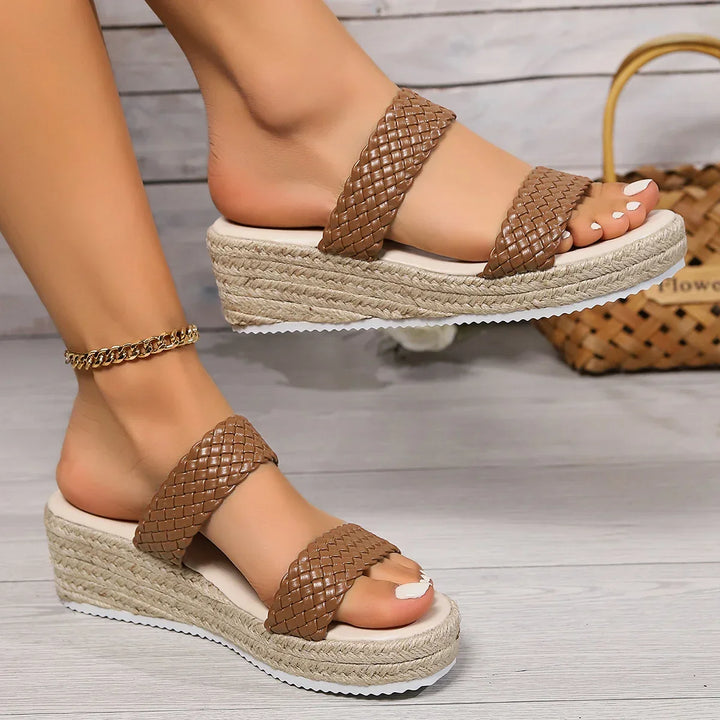 Hazel | Relaxed Woven Espadrille Wedges