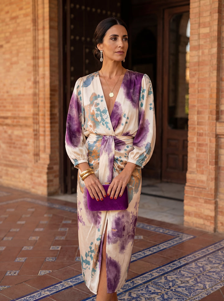 Hazel | Timeless Belted V-Neck Wrap Midi Dress