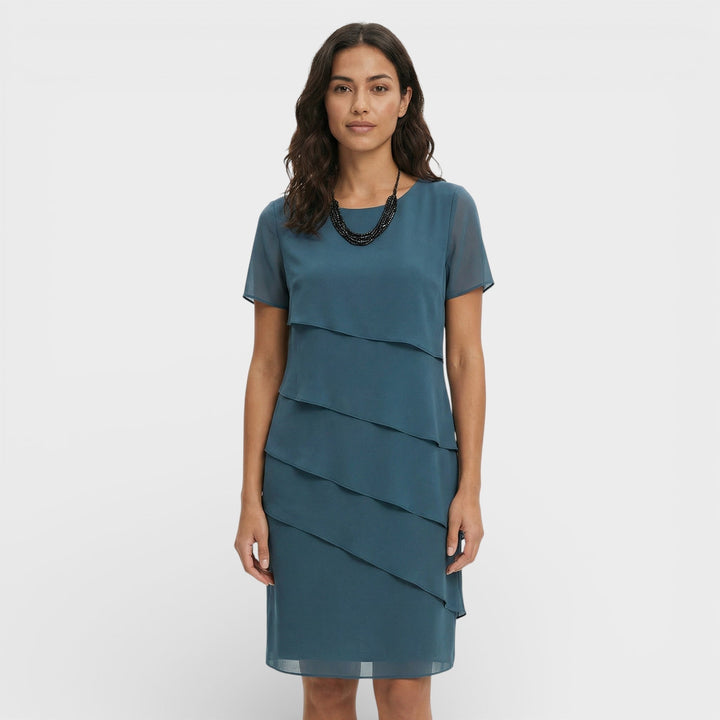 Hazel | Timeless Layered Ruffle Midi Cocktail Dress