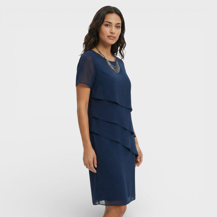 Hazel | Timeless Layered Ruffle Midi Cocktail Dress
