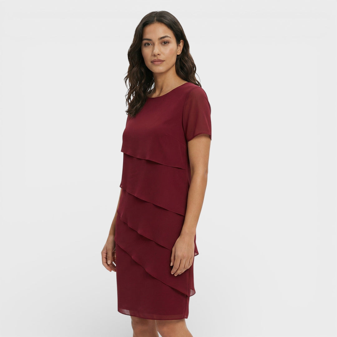Hazel | Timeless Layered Ruffle Midi Cocktail Dress