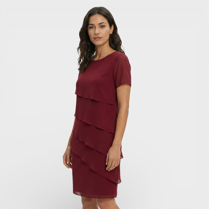 Hazel | Timeless Layered Ruffle Midi Cocktail Dress