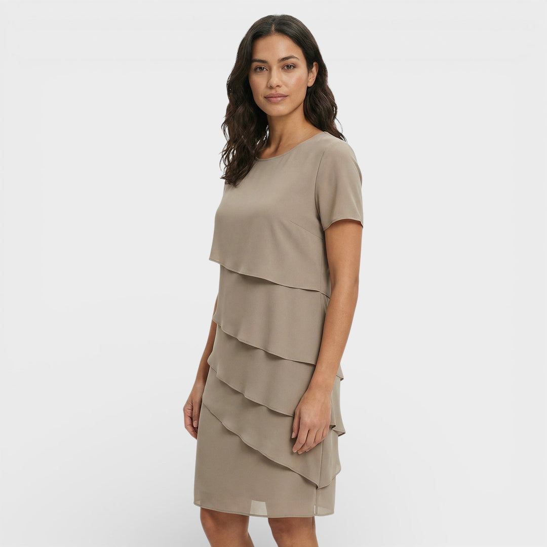 Hazel | Timeless Layered Ruffle Midi Cocktail Dress