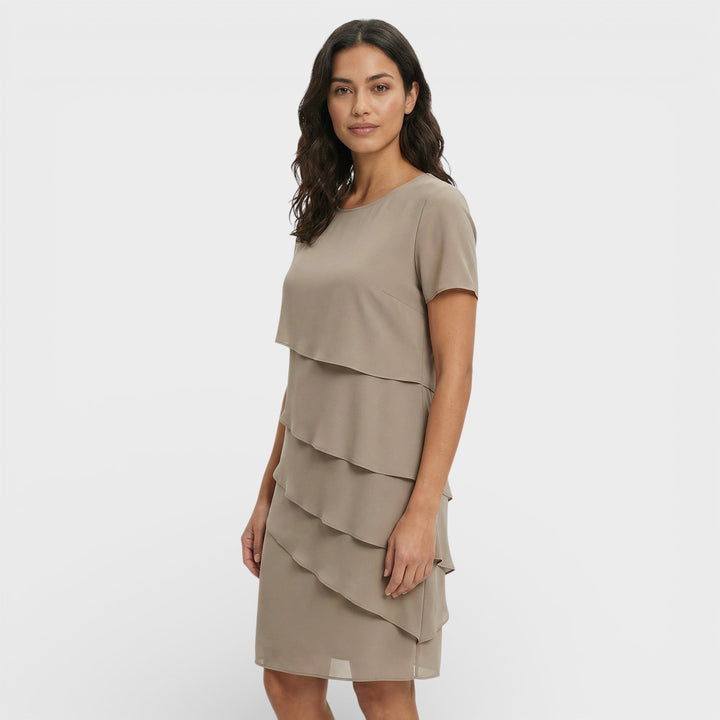 Hazel | Timeless Layered Ruffle Midi Cocktail Dress