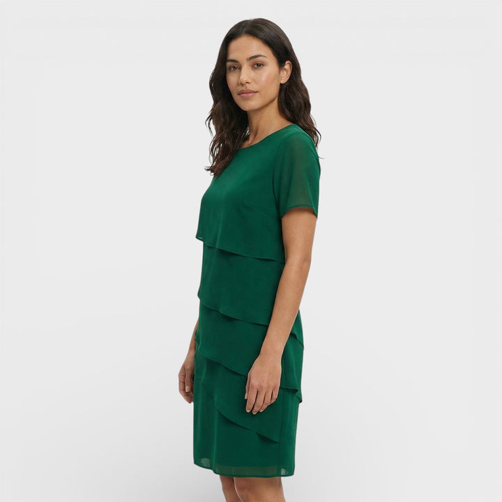 Hazel | Timeless Layered Ruffle Midi Cocktail Dress