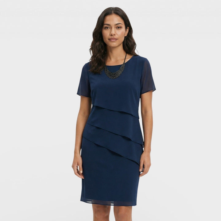 Hazel | Timeless Layered Ruffle Midi Cocktail Dress