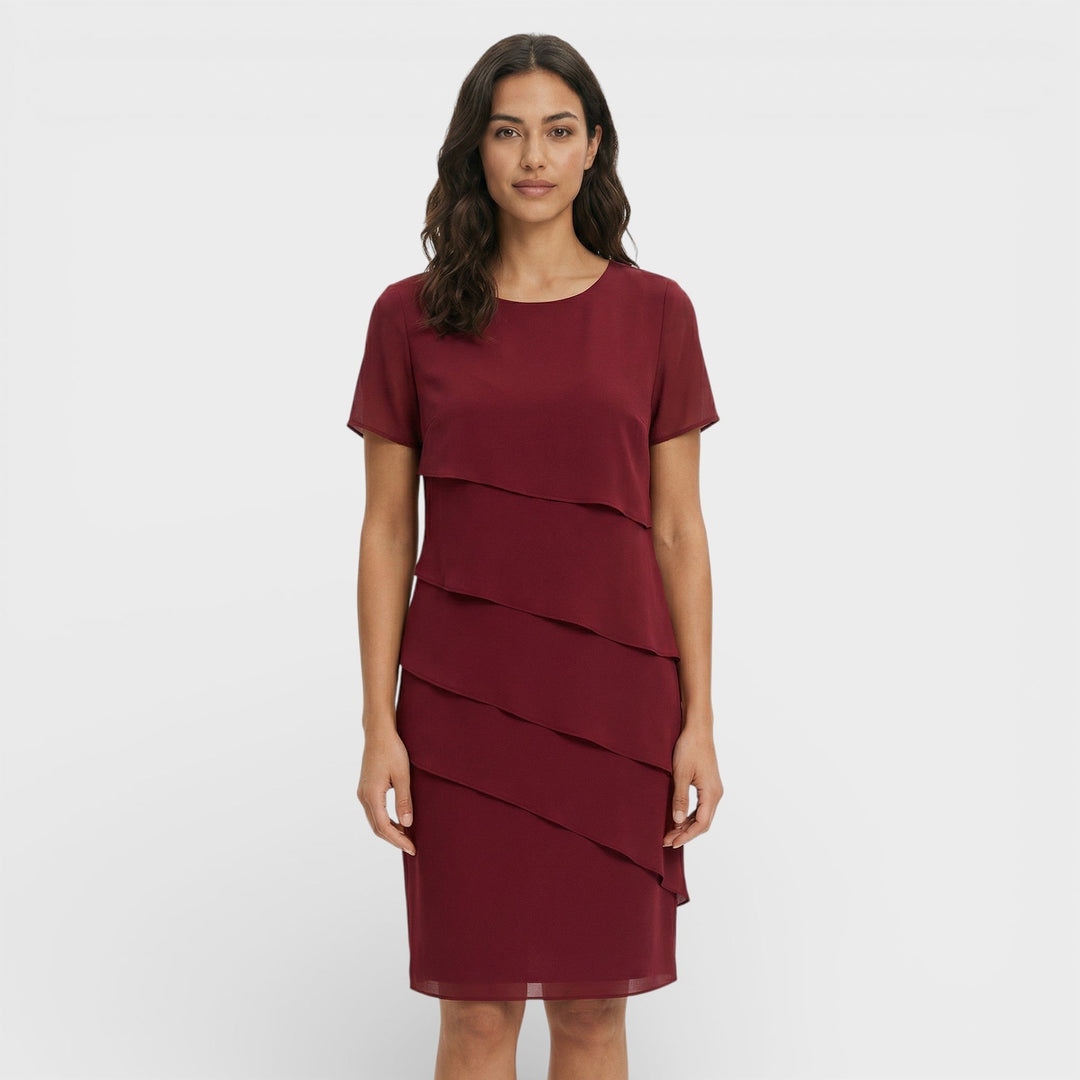 Hazel | Timeless Layered Ruffle Midi Cocktail Dress