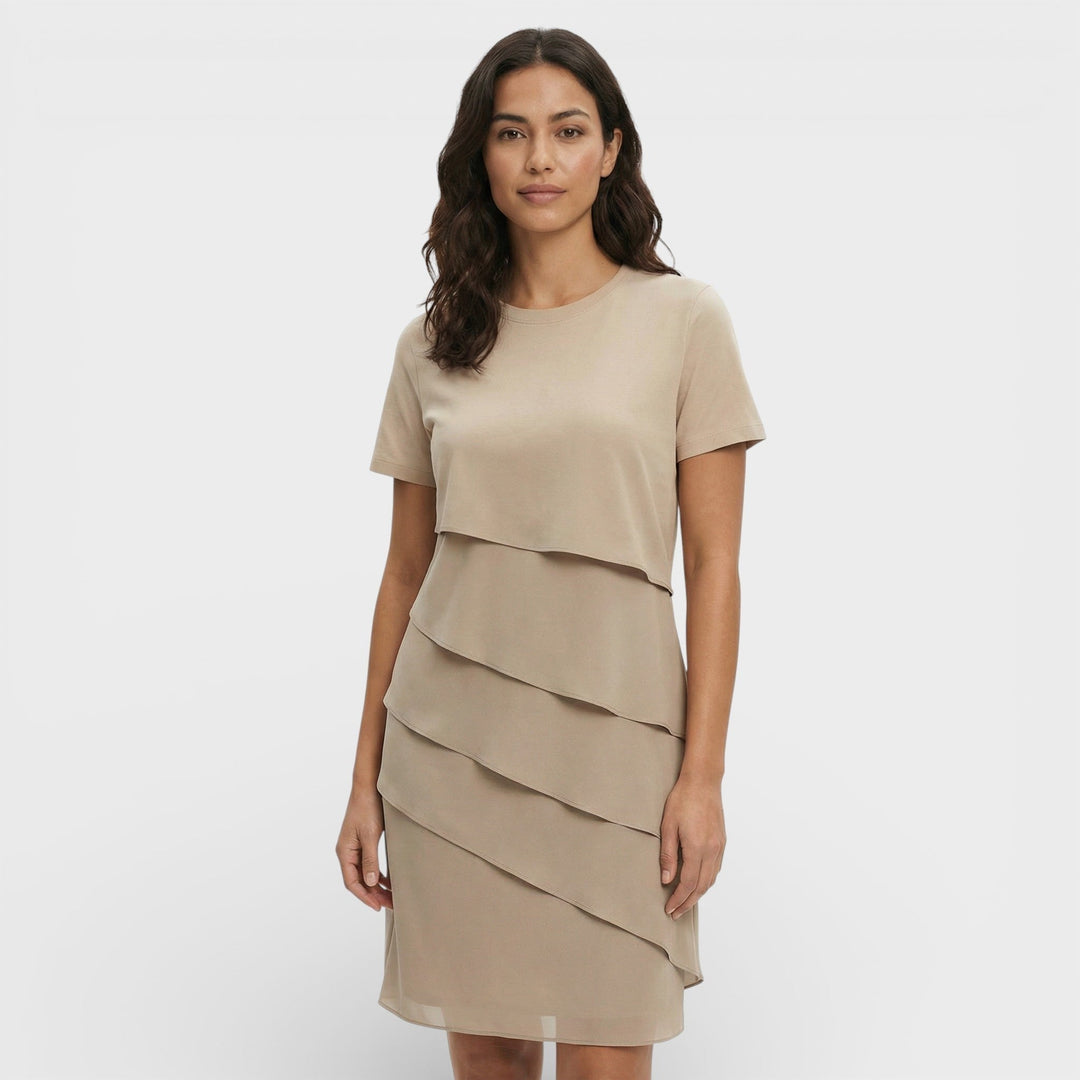 Hazel | Timeless Layered Ruffle Midi Cocktail Dress