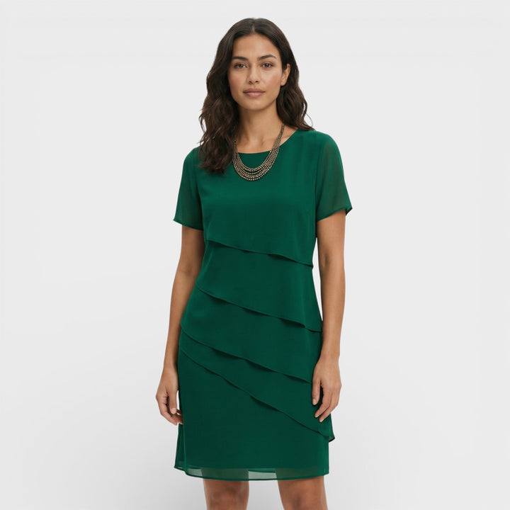 Hazel | Timeless Layered Ruffle Midi Cocktail Dress