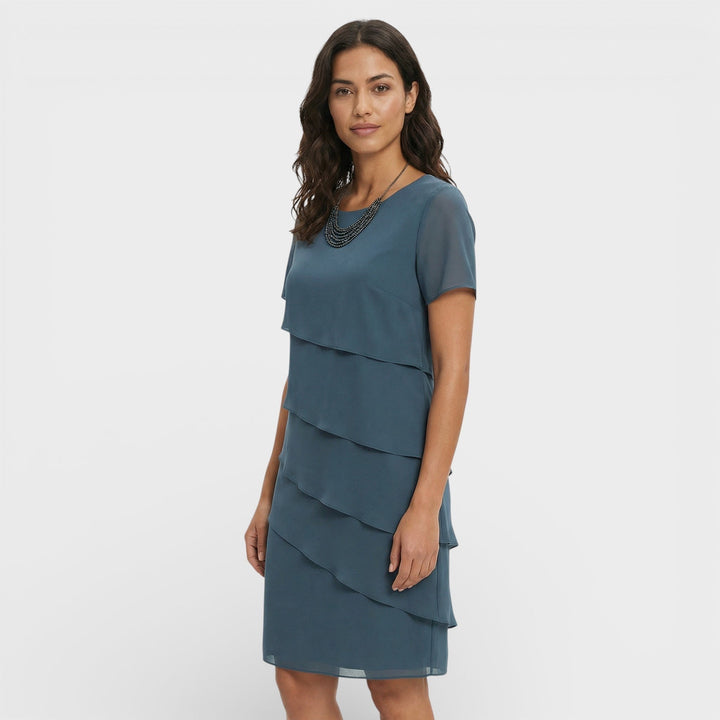 Hazel | Timeless Layered Ruffle Midi Cocktail Dress