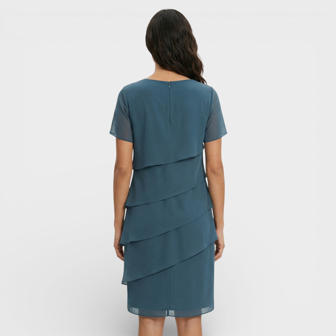 Hazel | Timeless Layered Ruffle Midi Cocktail Dress