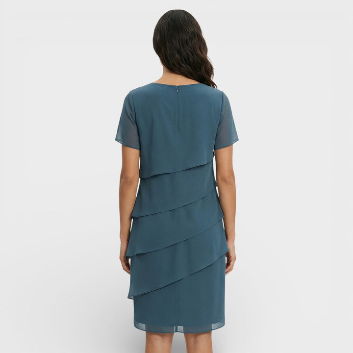 Hazel | Timeless Layered Ruffle Midi Cocktail Dress