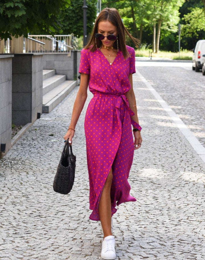 Heidi | Elegant Floral Wrap Midi Summer Dresses