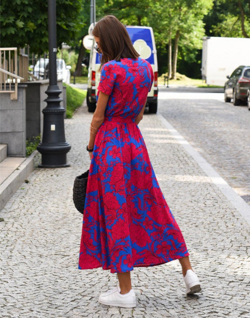 Heidi | Elegant Floral Wrap Midi Summer Dresses
