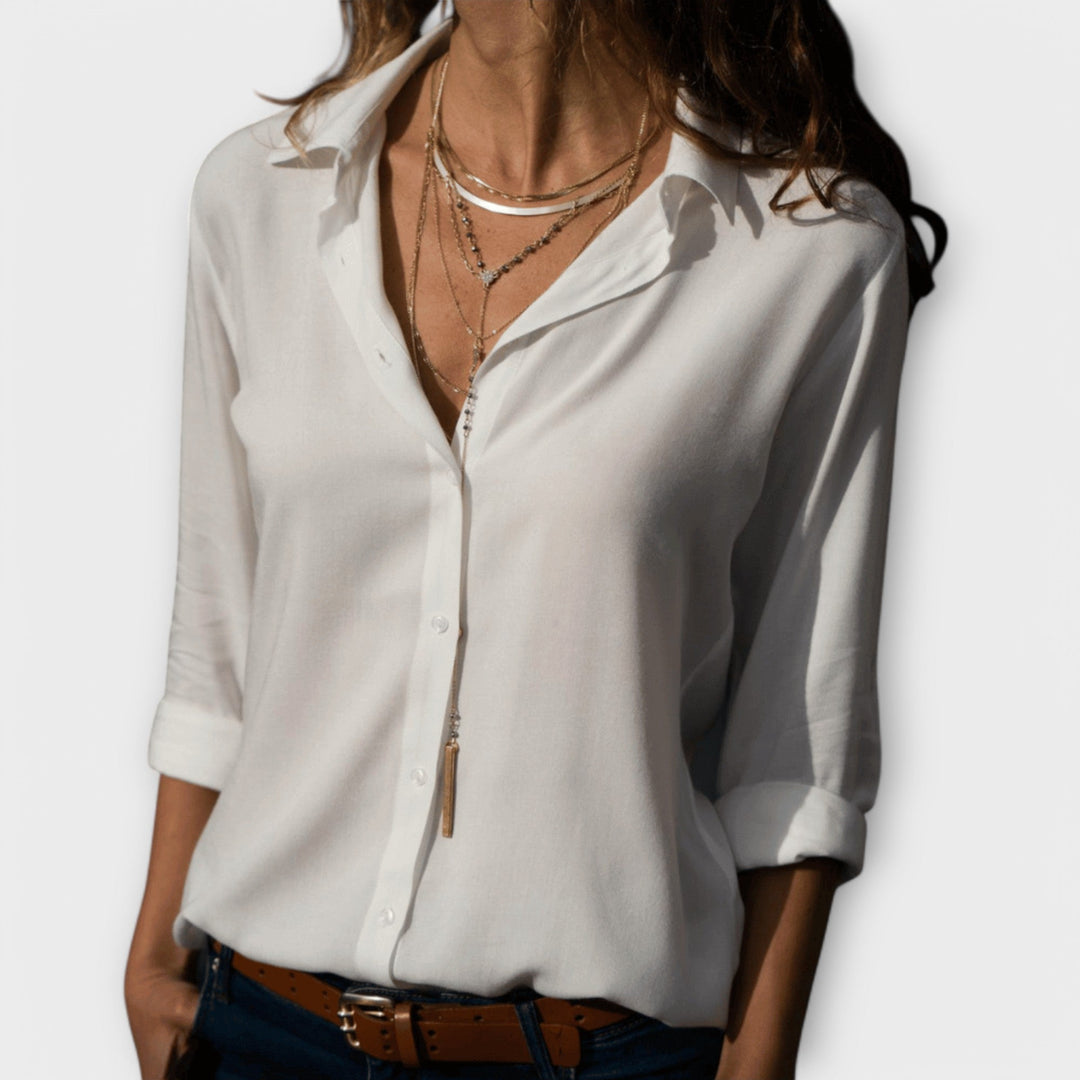Heidi | Polished Collared Button Down Blouse
