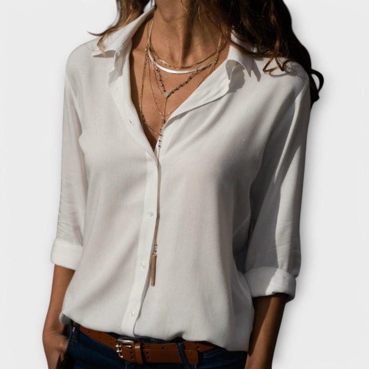 Heidi | Polished Collared Button Down Blouse
