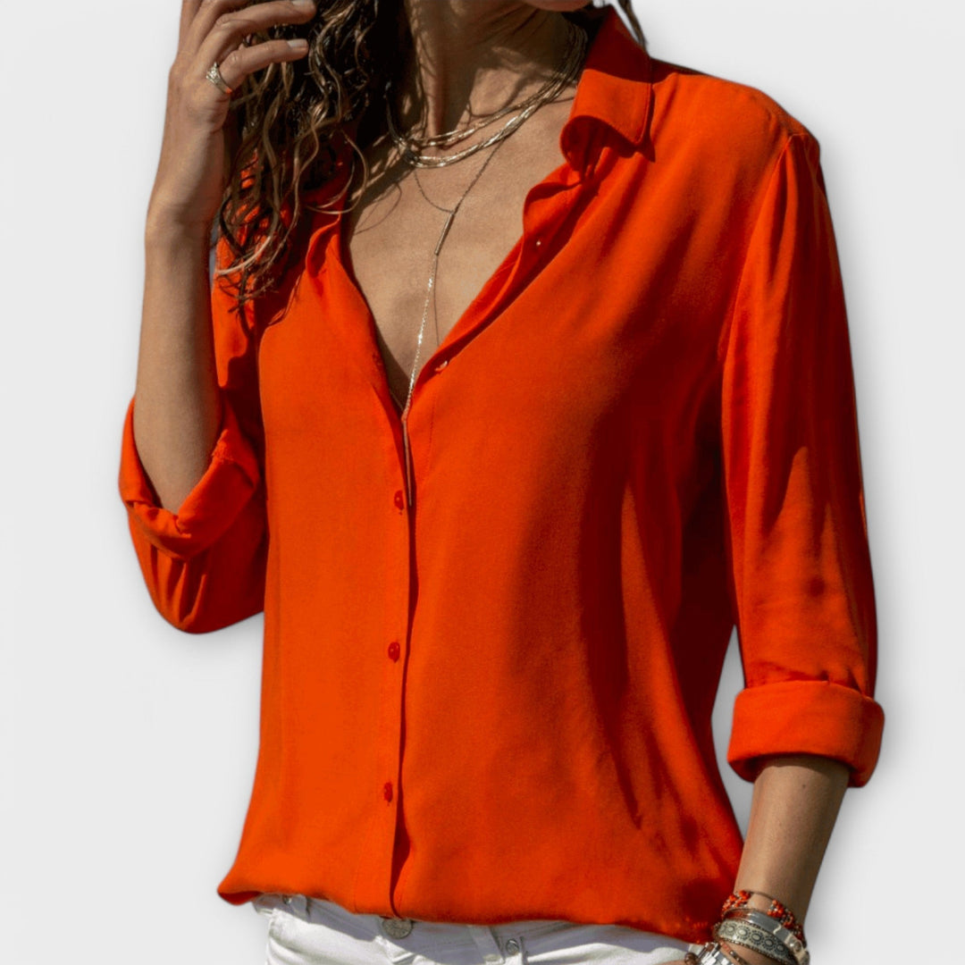 Heidi | Polished Collared Button Down Blouse