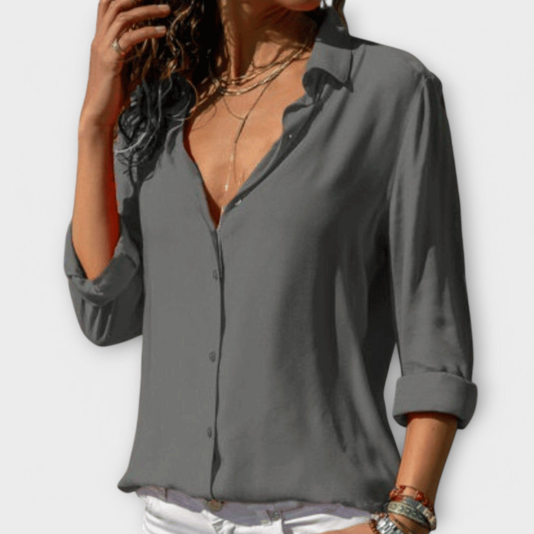 Heidi | Polished Collared Button Down Blouse