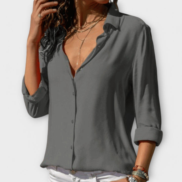 Heidi | Polished Collared Button Down Blouse