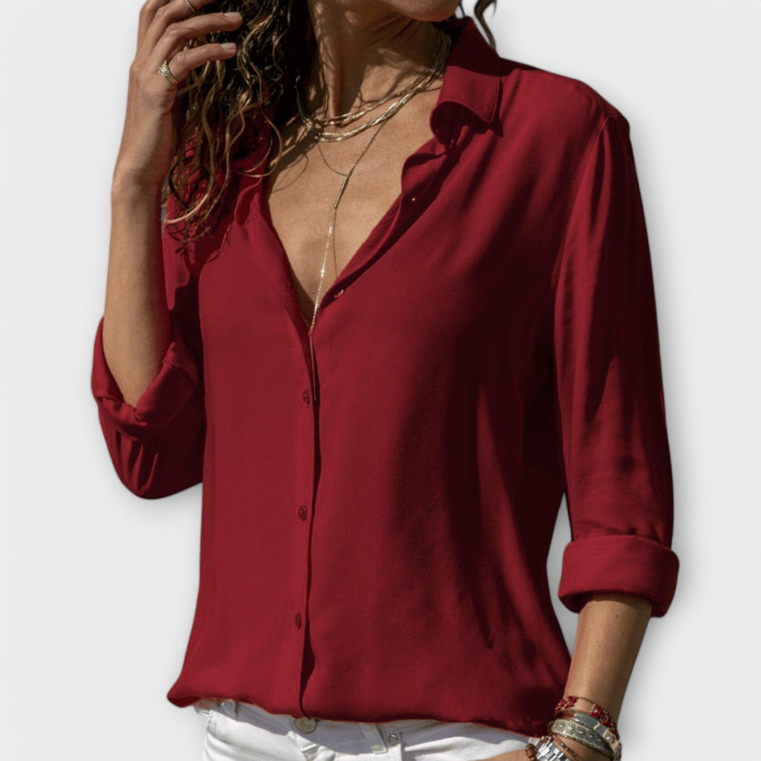 Heidi | Polished Collared Button Down Blouse