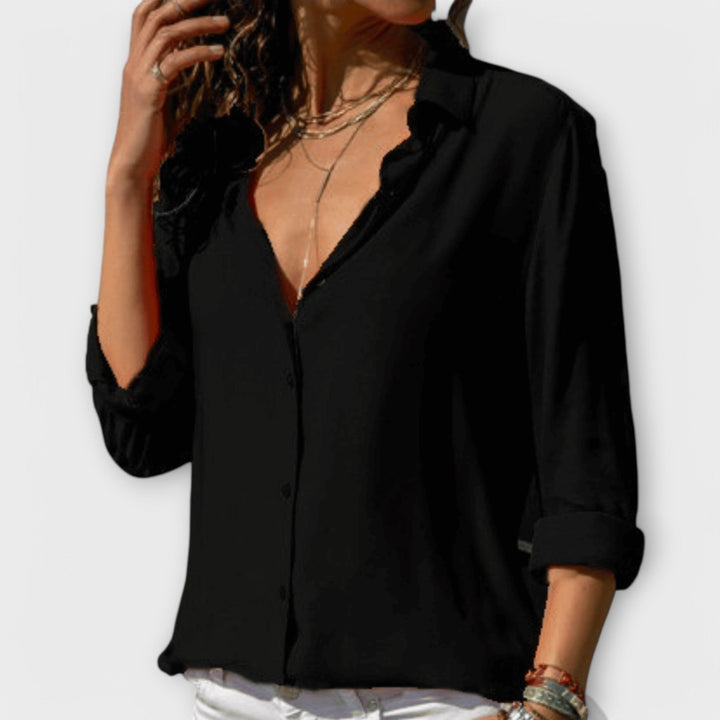 Heidi | Polished Collared Button Down Blouse