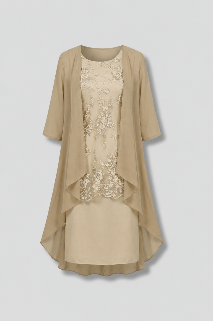 Heidi | Relaxed Layered Lace Cocktail Midi Dress