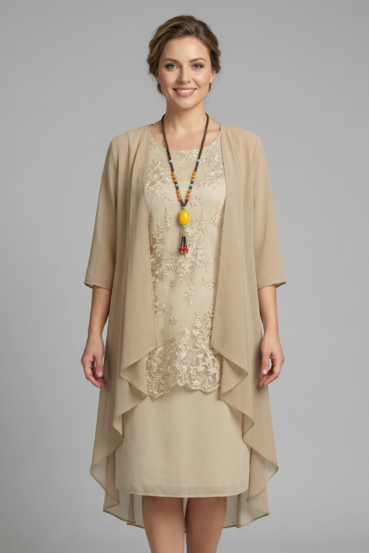 Heidi | Relaxed Layered Lace Cocktail Midi Dress