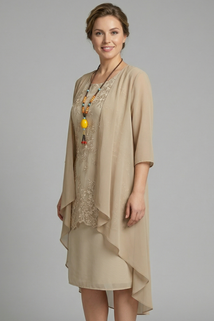 Heidi | Relaxed Layered Lace Cocktail Midi Dress
