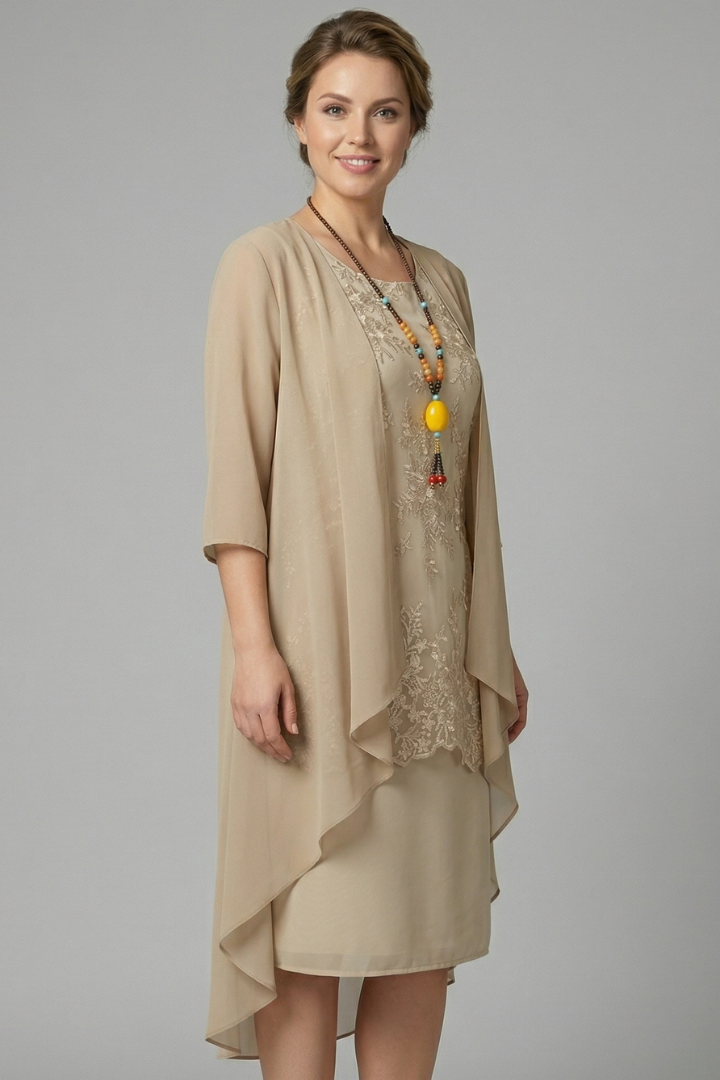 Heidi | Relaxed Layered Lace Cocktail Midi Dress