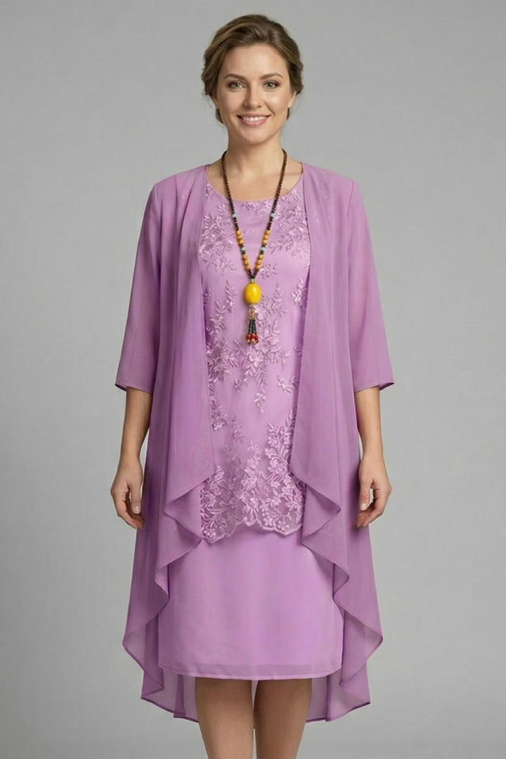 Heidi | Relaxed Layered Lace Cocktail Midi Dress