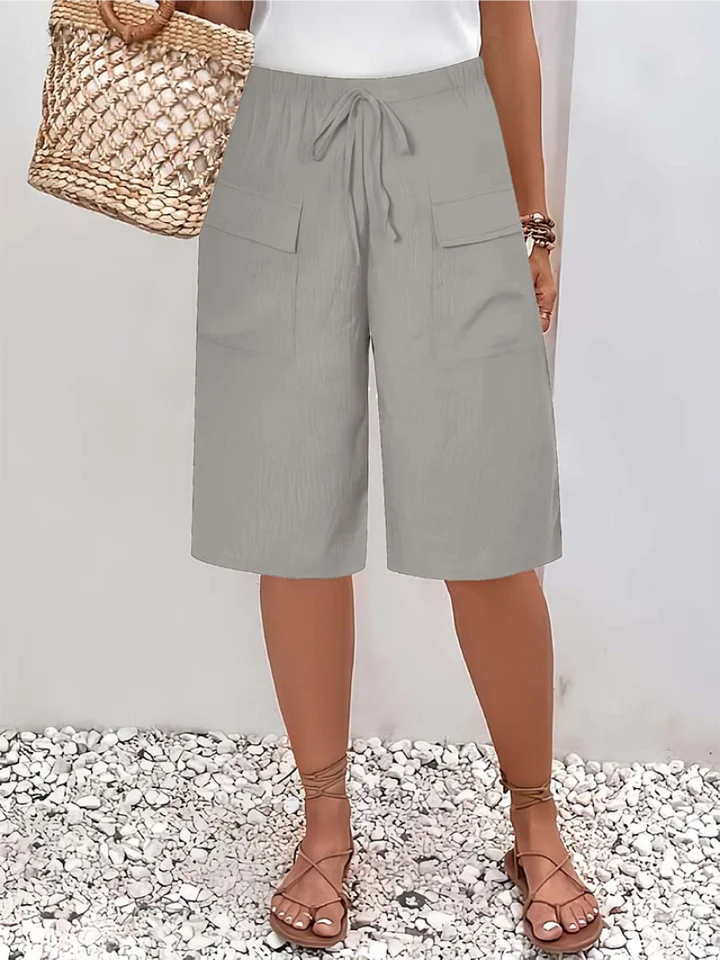 Heidi | Timeless Wide Leg Cargo Shorts with Drawstring Waist