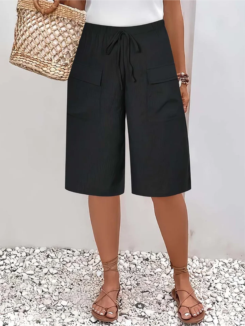 Heidi | Timeless Wide Leg Cargo Shorts with Drawstring Waist