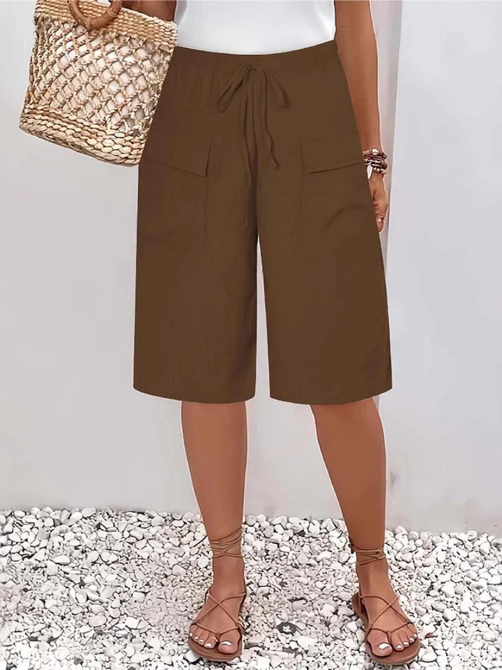 Heidi | Timeless Wide Leg Cargo Shorts with Drawstring Waist