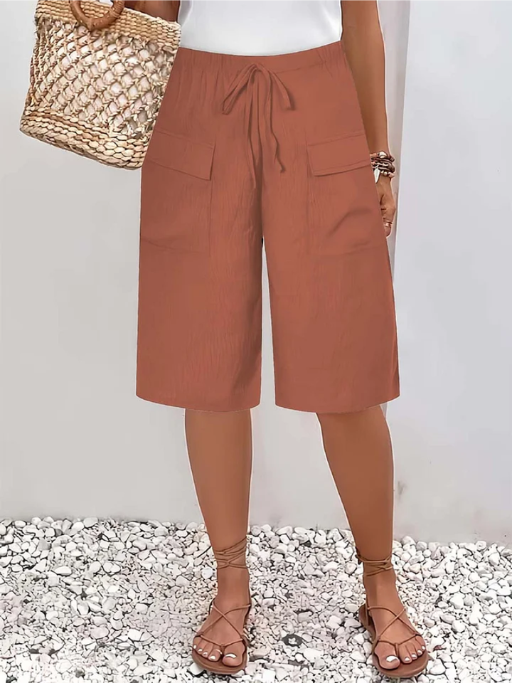 Heidi | Timeless Wide Leg Cargo Shorts with Drawstring Waist