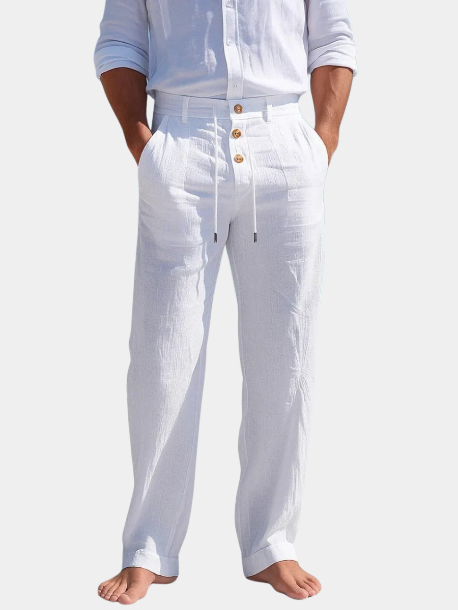 Henry | Graceful Relaxed Fit Linen Pants with Drawstring Waist