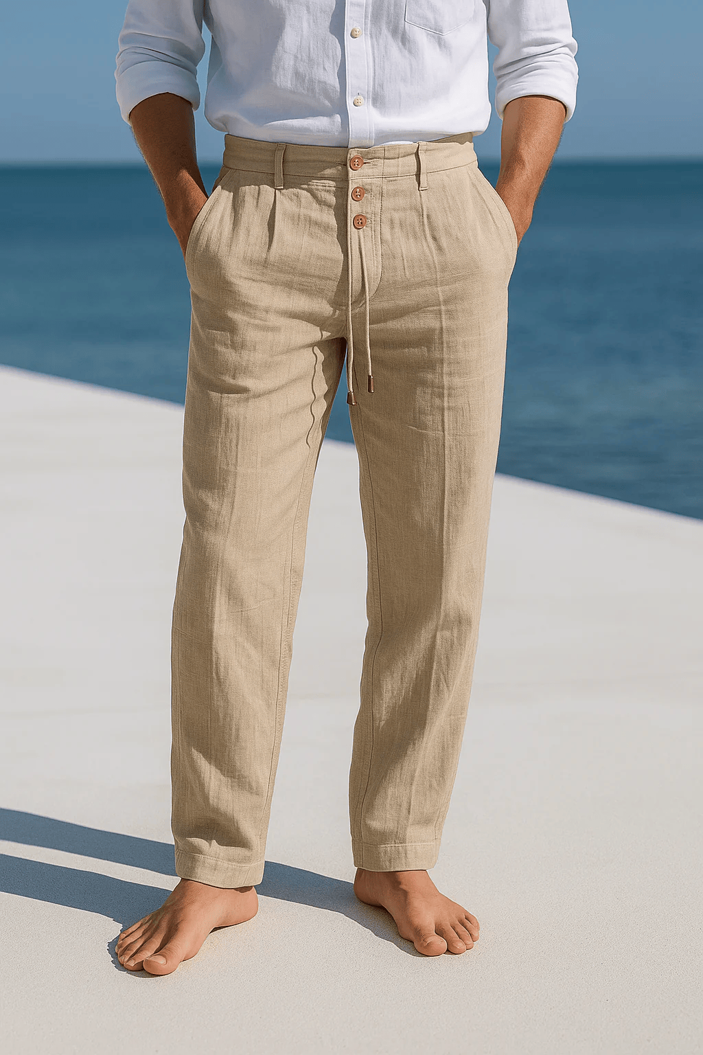 Henry | Graceful Relaxed Fit Linen Pants with Drawstring Waist