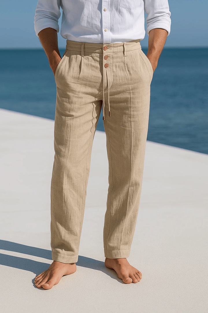 Henry | Graceful Relaxed Fit Linen Pants with Drawstring Waist